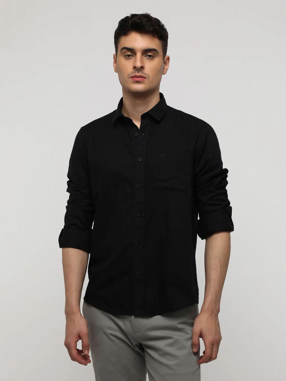 Black Essential Solid Shirt