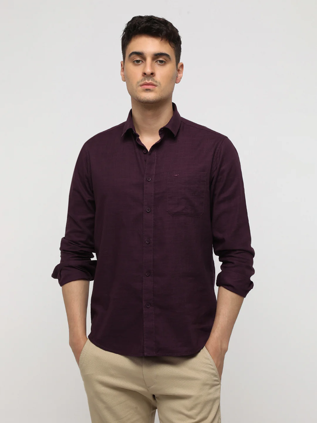 Wine Essential Solid Shirt