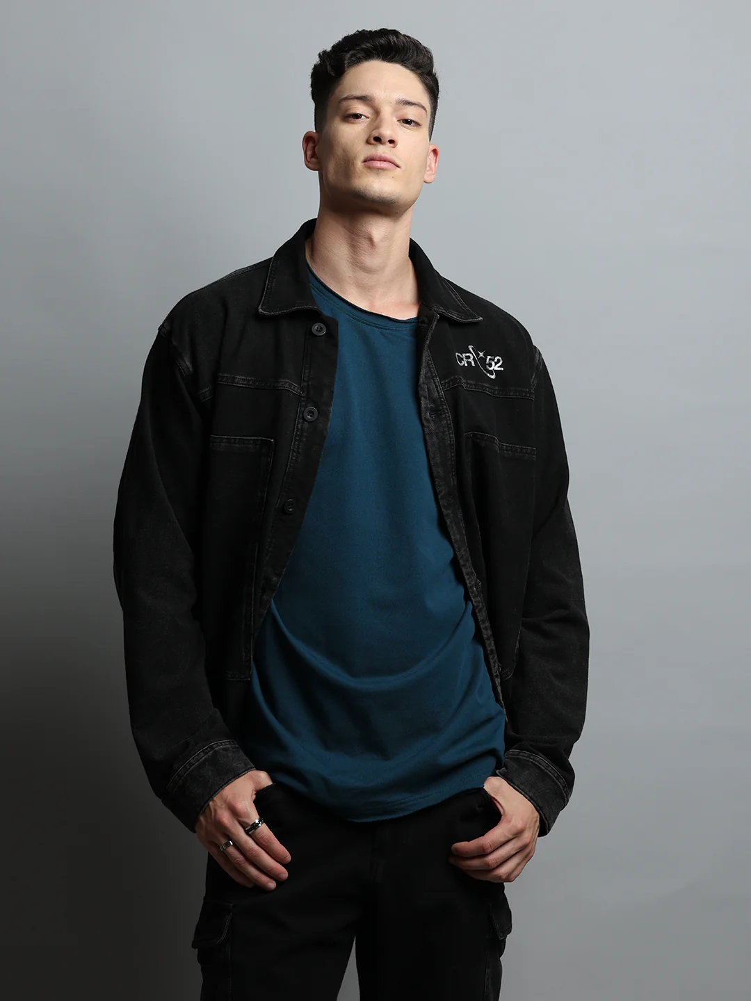 Den Knit Regular Jacket In Jet Black