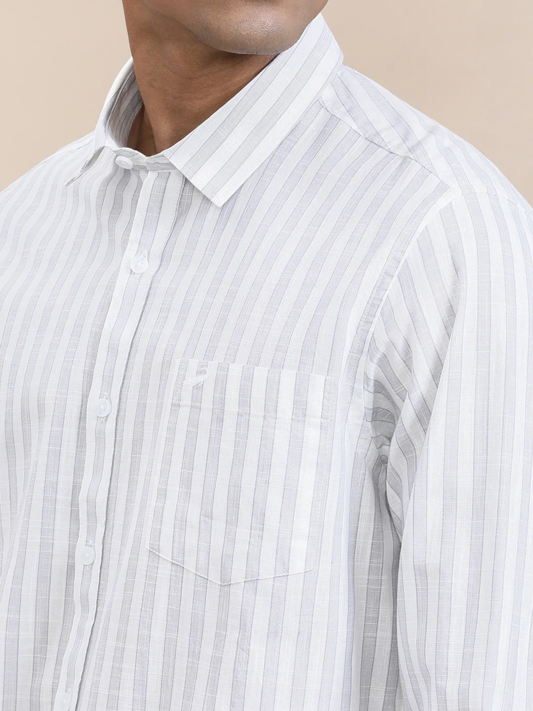 Stripe Textured Comfort Fit Shirt Purple