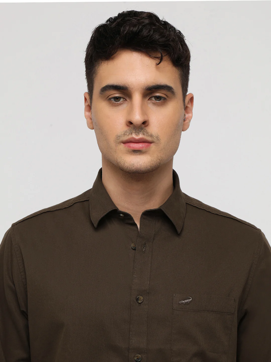Brown Corded Textured Shirt