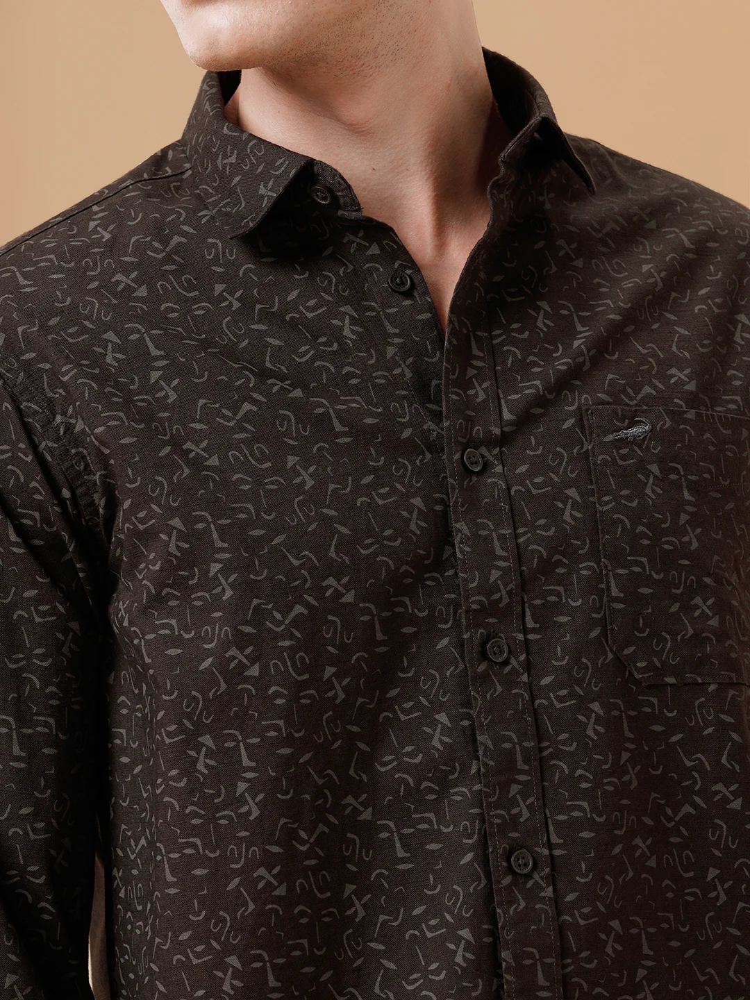 Cotton Printed Green Shirt