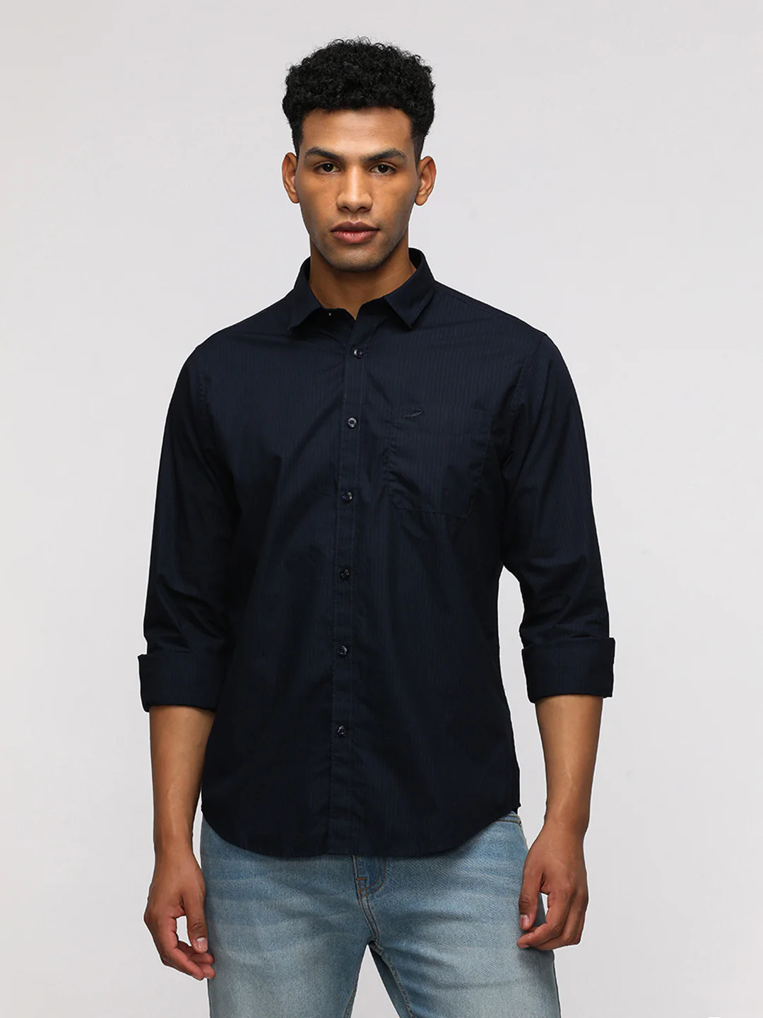 Full Sleeve Sport Navy Shirt for Stylish Elegance
