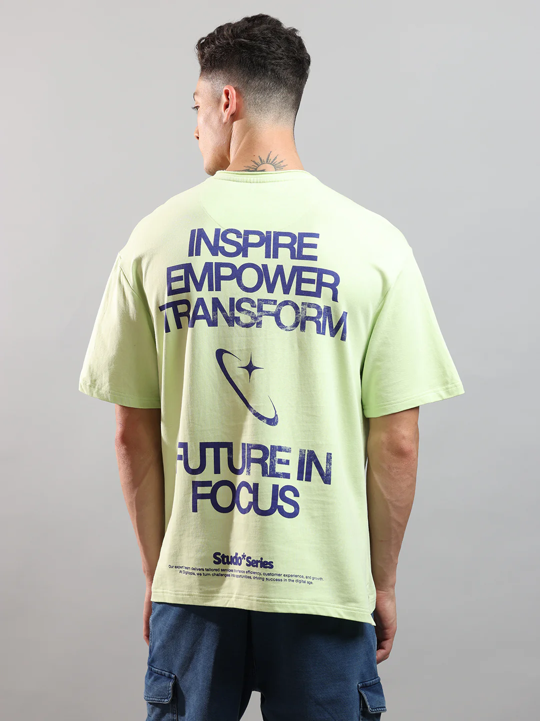 Extended Tall Over Sized Crew In Pastel Green