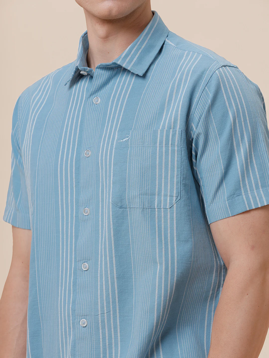 Cotton Textured Stripe Shirt