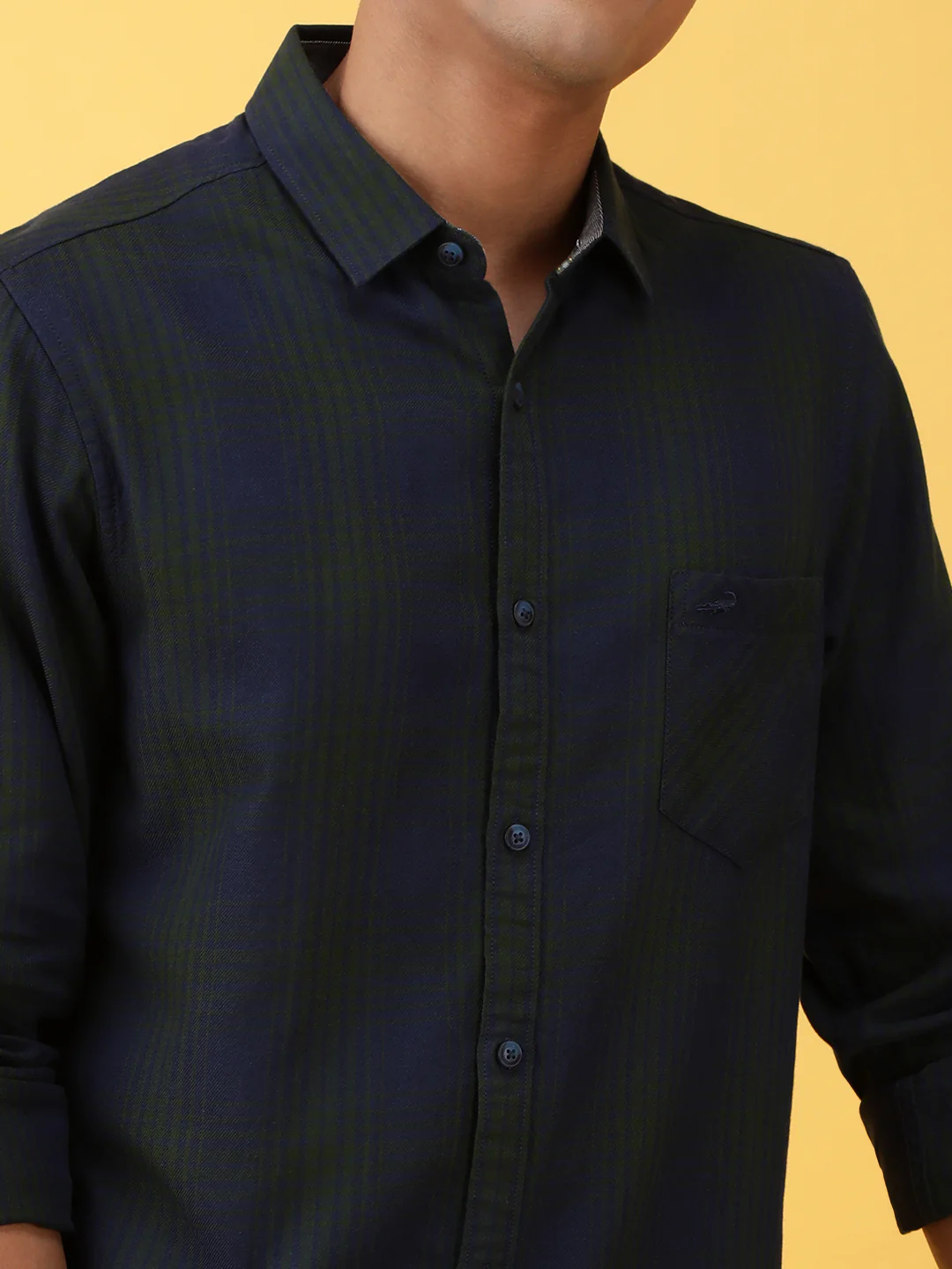 Checked Green Casual Full Sleeve 100% Cotton Shirt