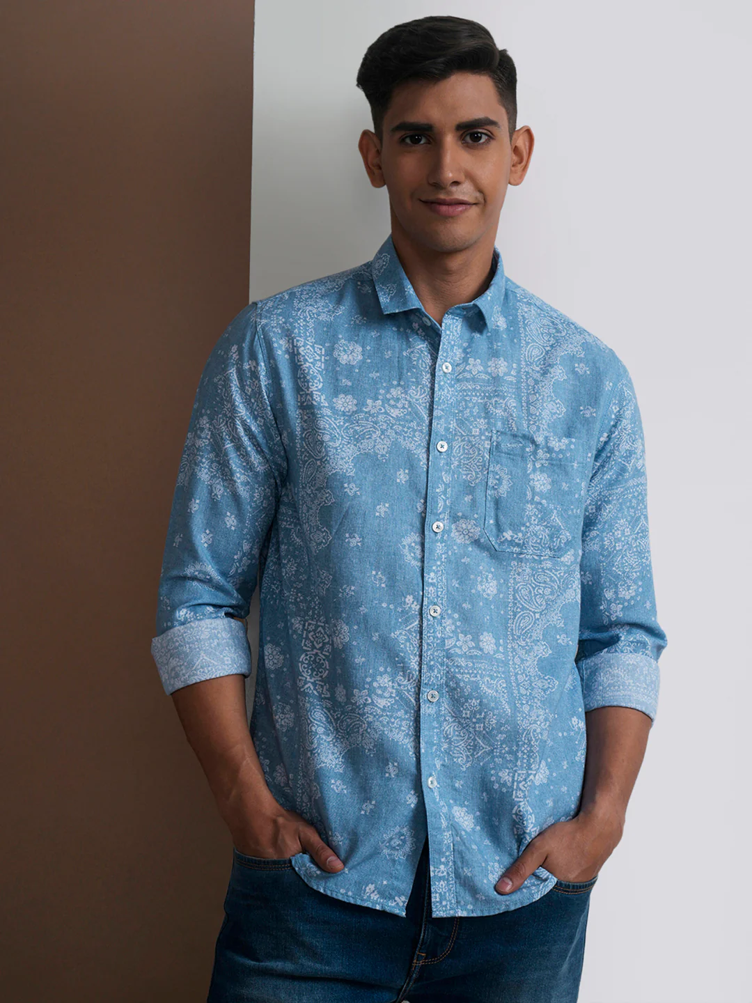 Bandana Print Shirt Blue