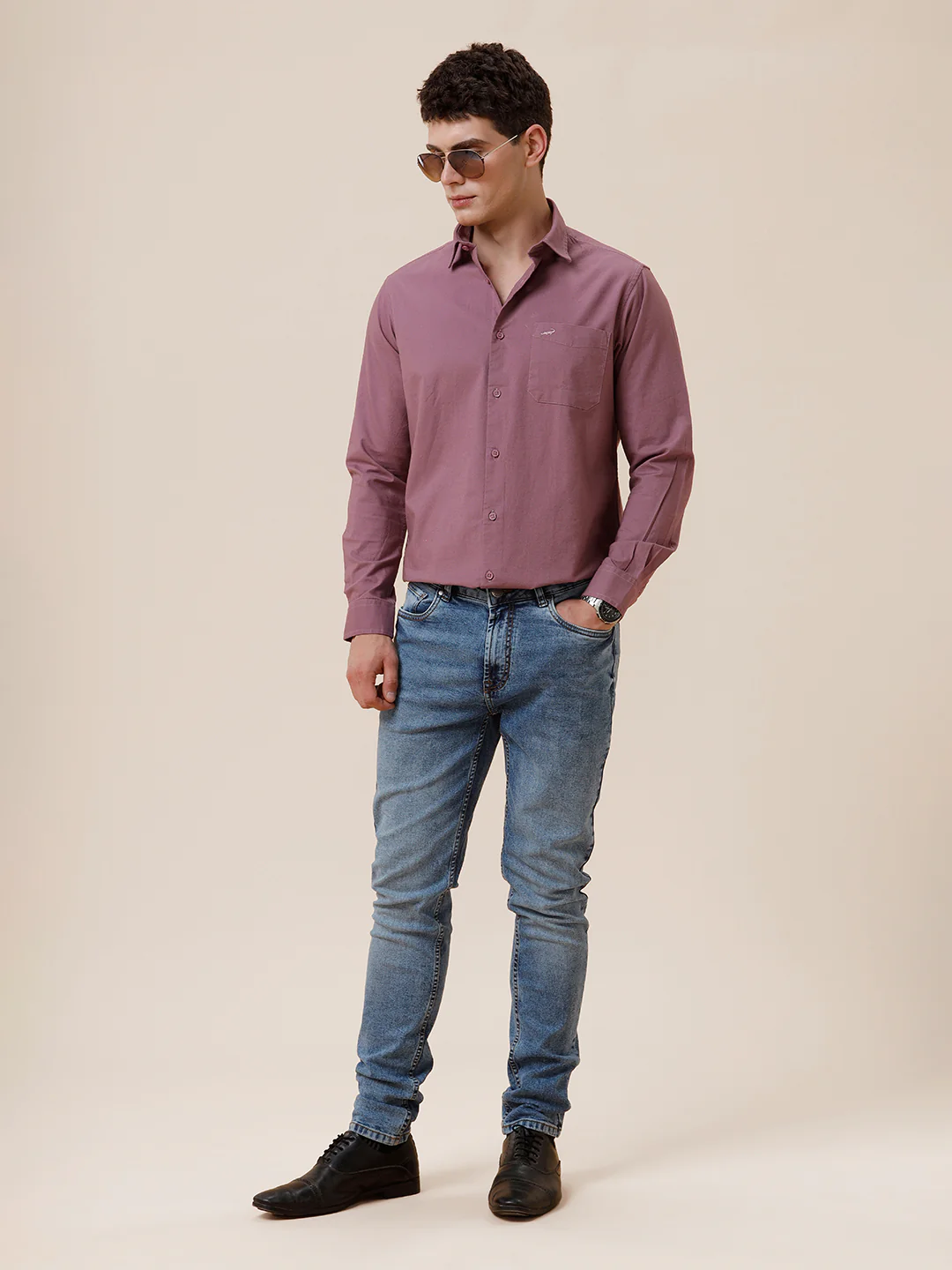 Cotton Stretch Oxford Pink Shirt