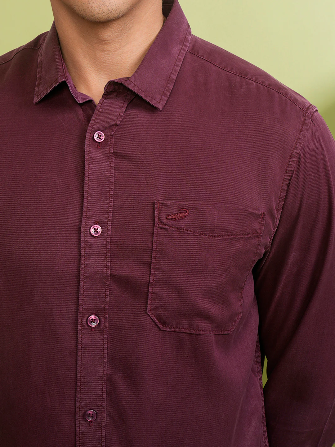 Garment Dyed TENCEL�?Shirt Wine