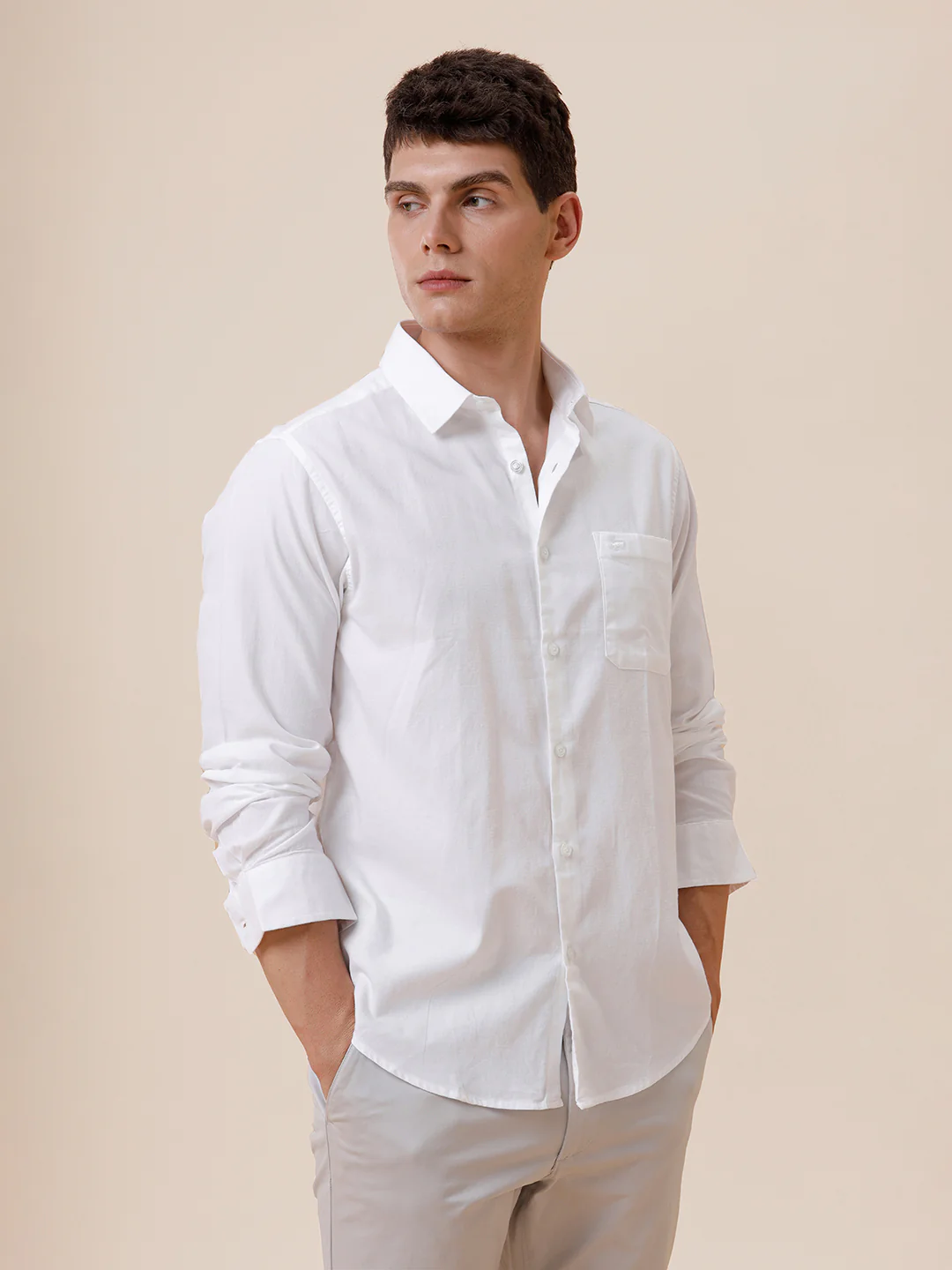 Cotton Textured Plain Shirt