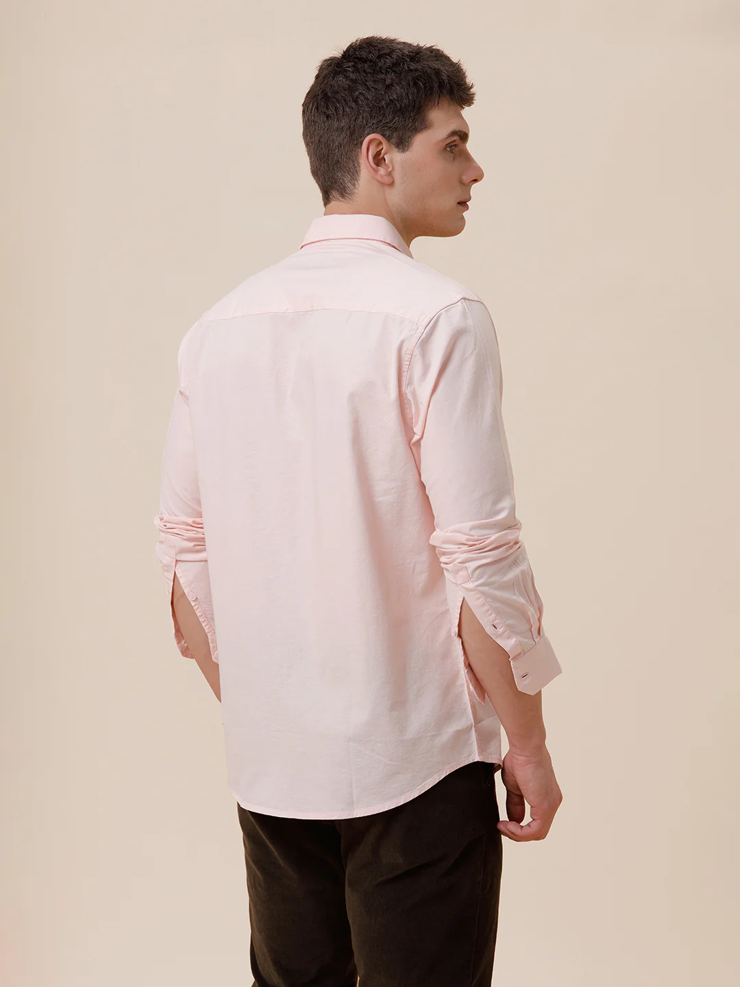 Cotton Pink Stretch Oxford Shirt