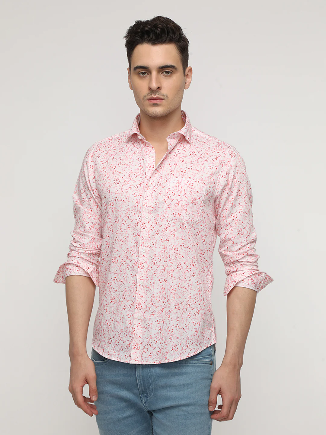 Red Abstrct Premium Printed Shirt
