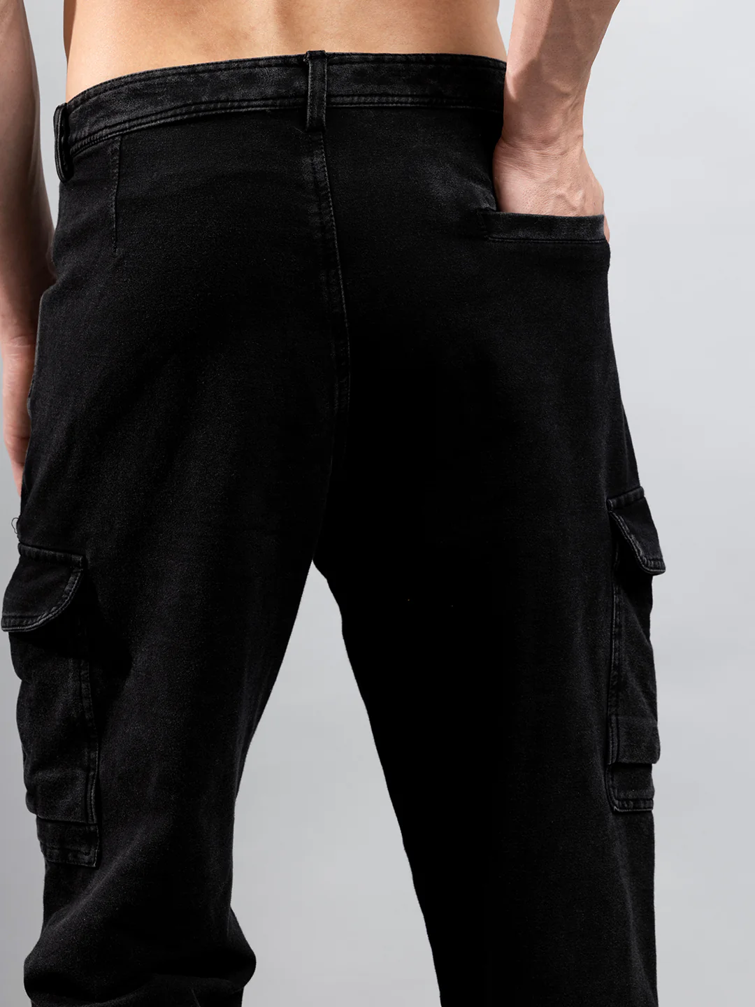 Den Knit Regular Denim Jogger In Jet Black