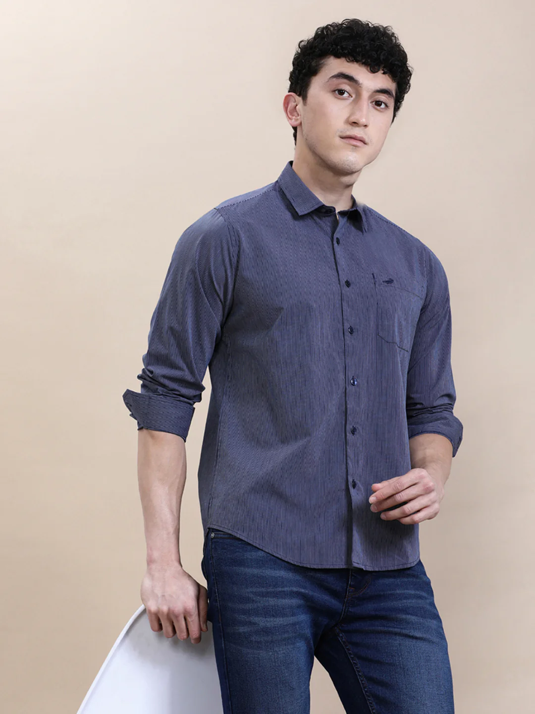 Cotton Pinstripe Full Sleeve Shirt
