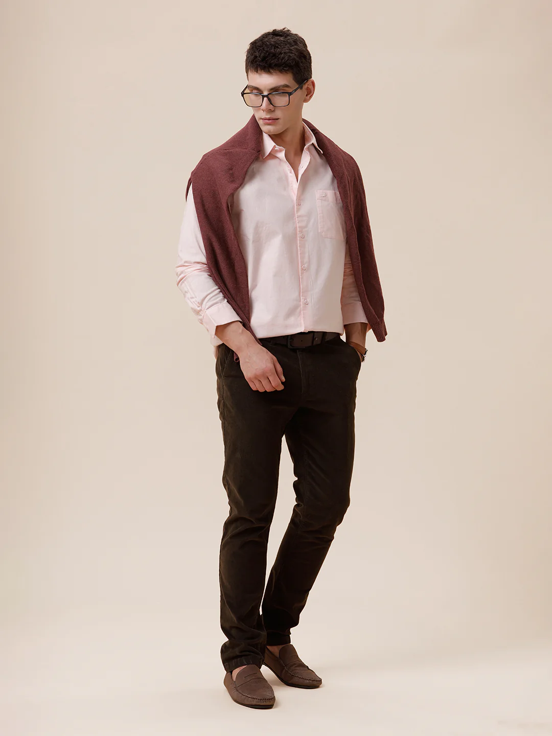 Cotton Pink Stretch Oxford Shirt