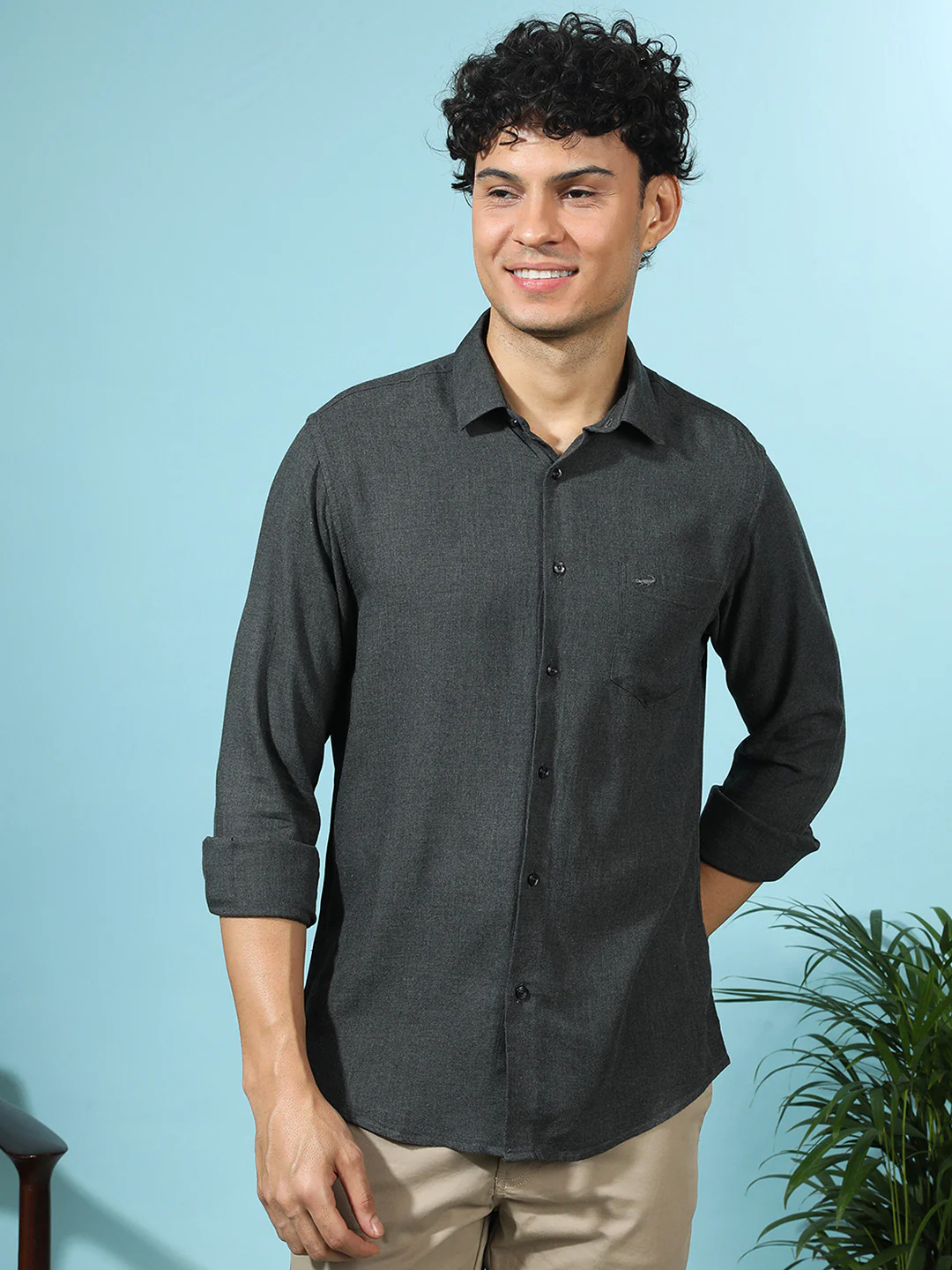 Ultra Soft Premium Viscose Melange Shirt Black