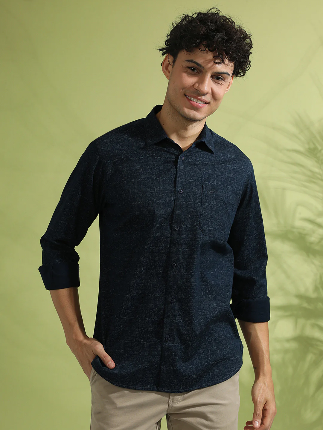 Printed Comfort Shirt in Navy
