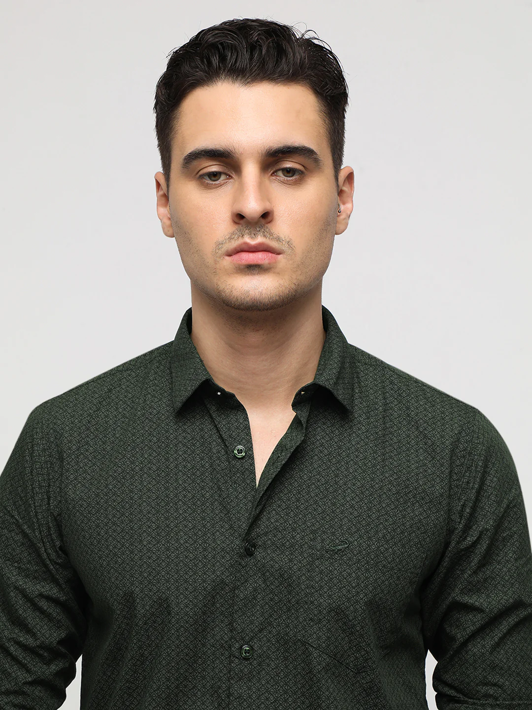 Green Micro Printed Shirt