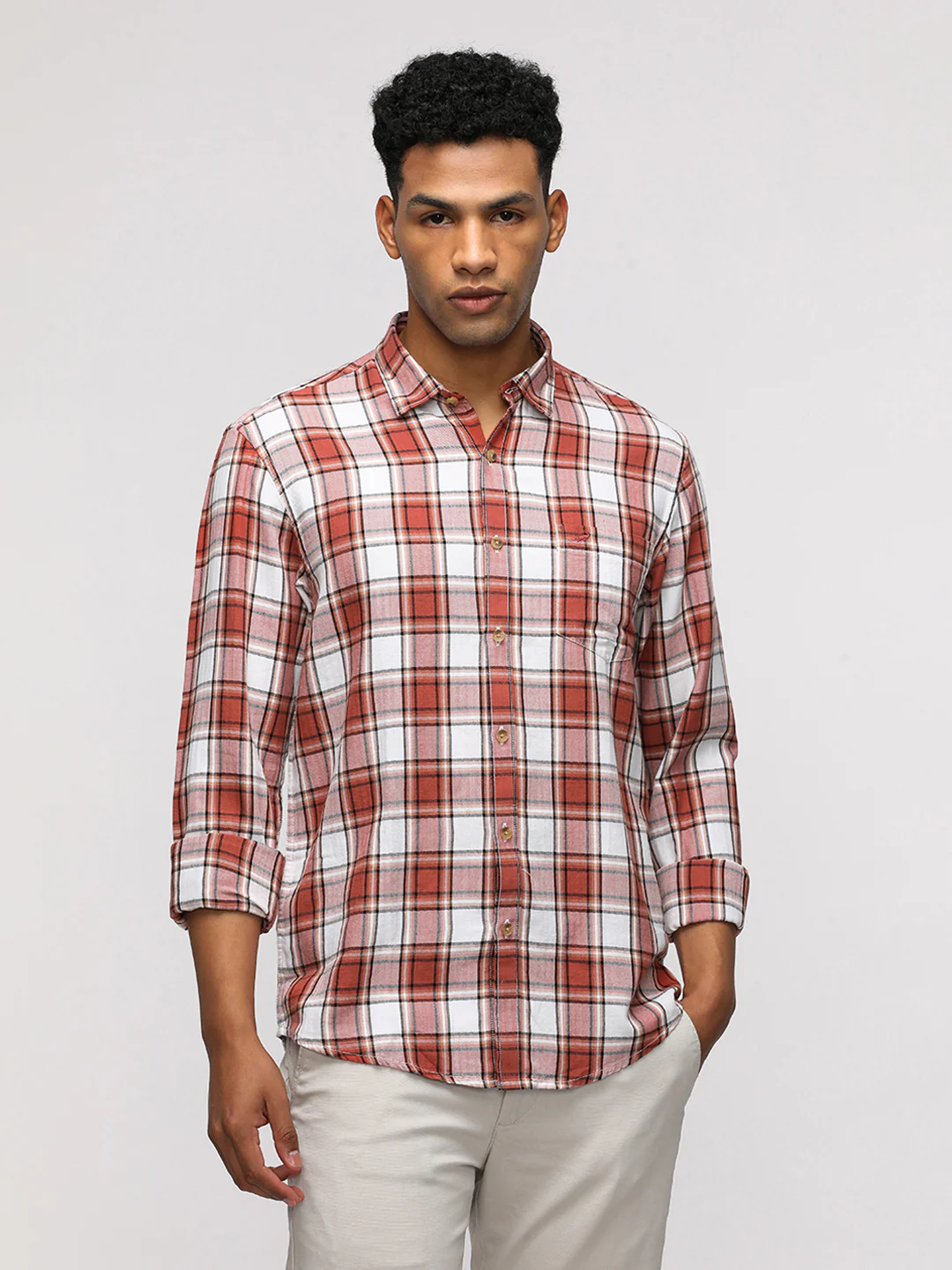 Comfort Fit Sport Burnt Orange Shirt for Bold Style