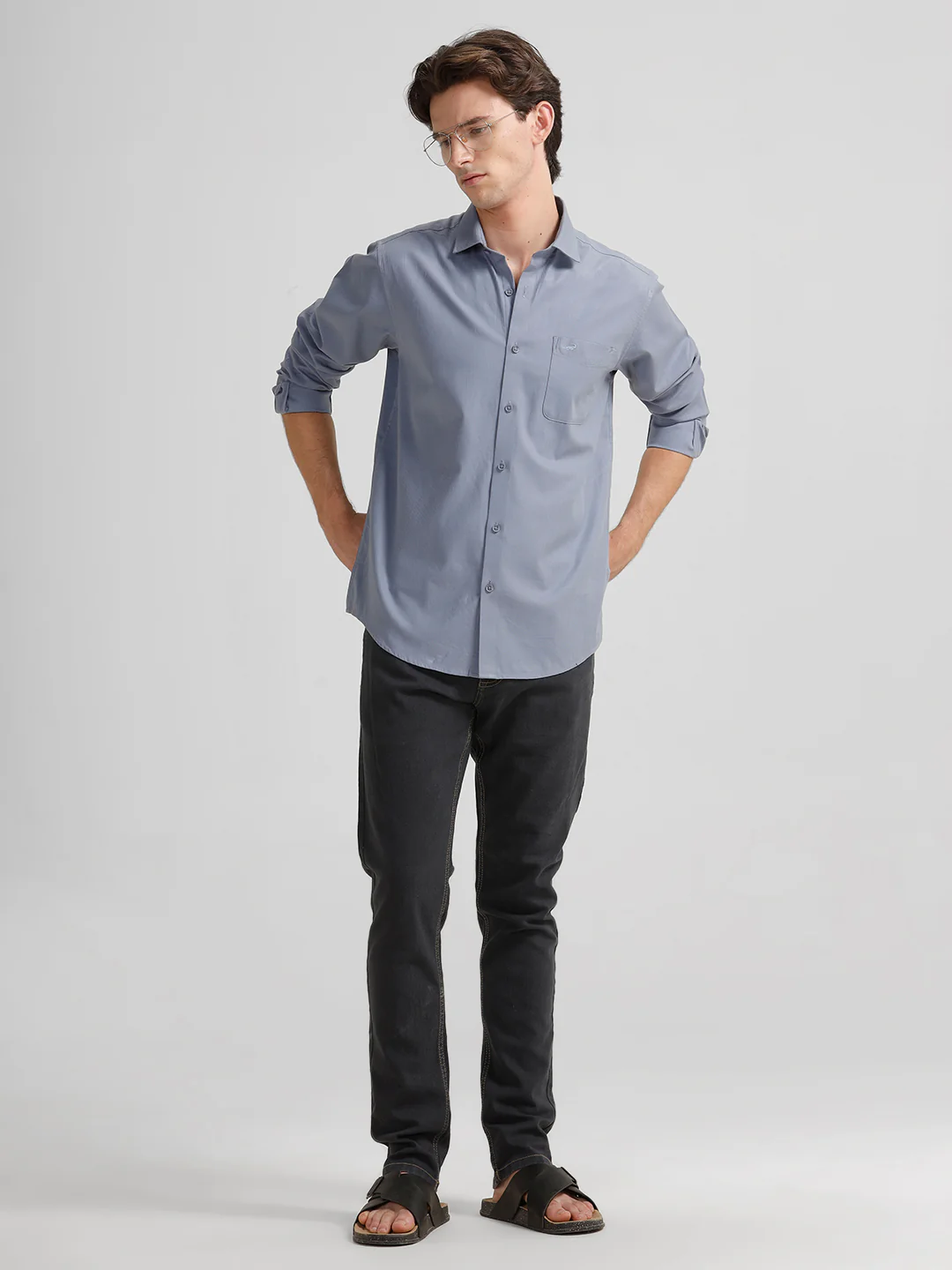 Self Stripe Smart Stretch Purple Shirt