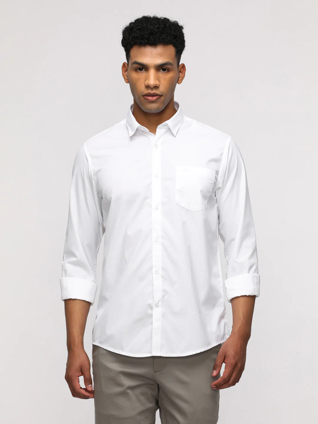 Comfort Fit White Shirt for Sporty Elegance
