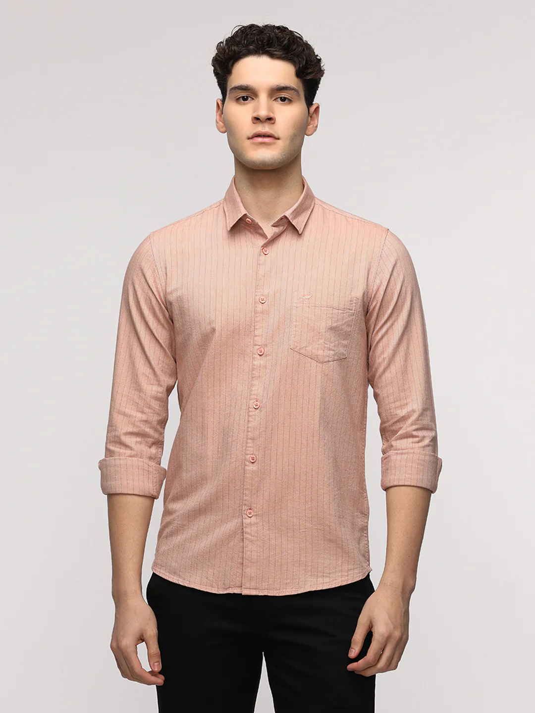 Peach Oxford Stripe Shirt