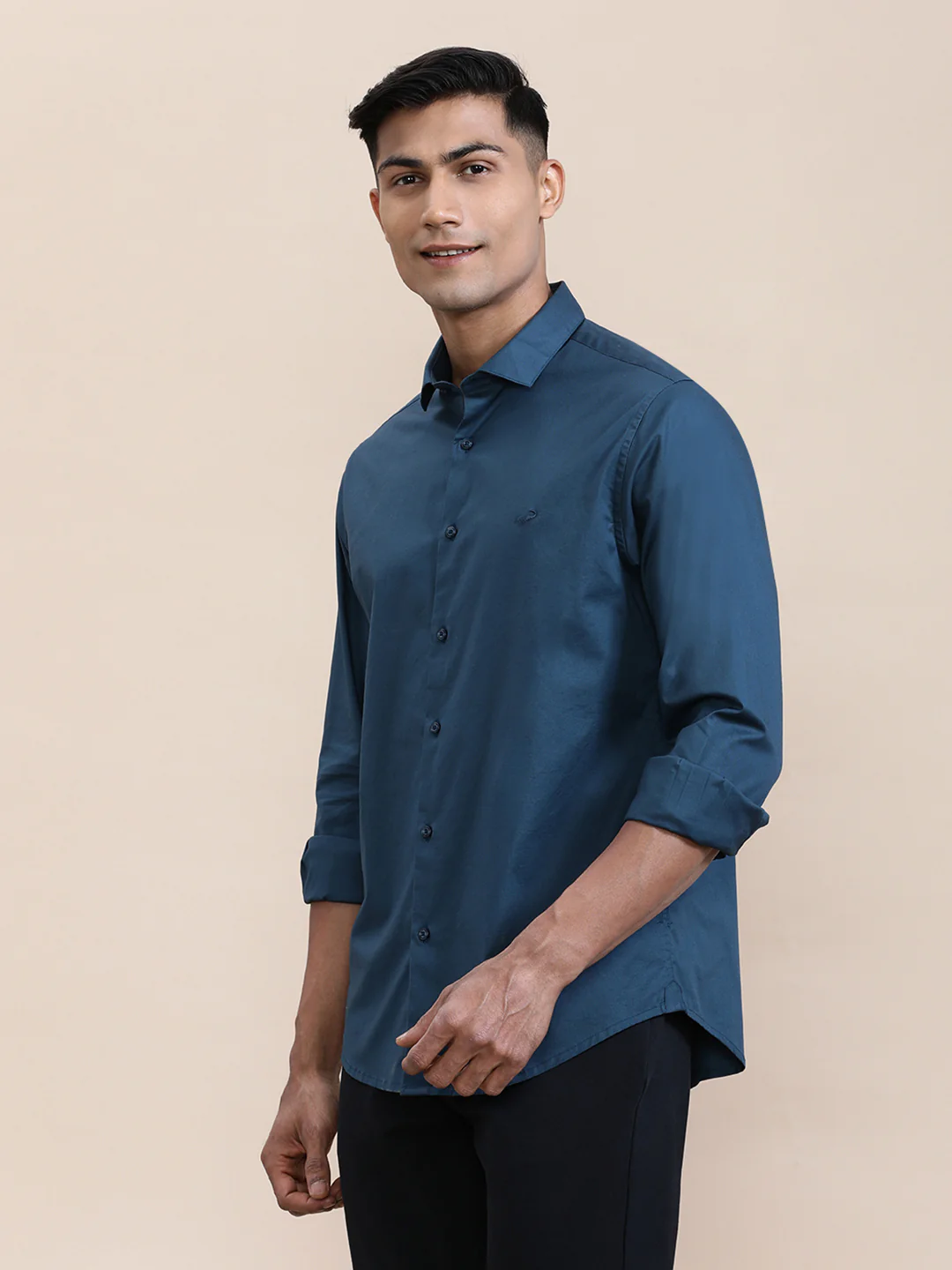 Mercerized Stretch Full Sleeve Shirt Green