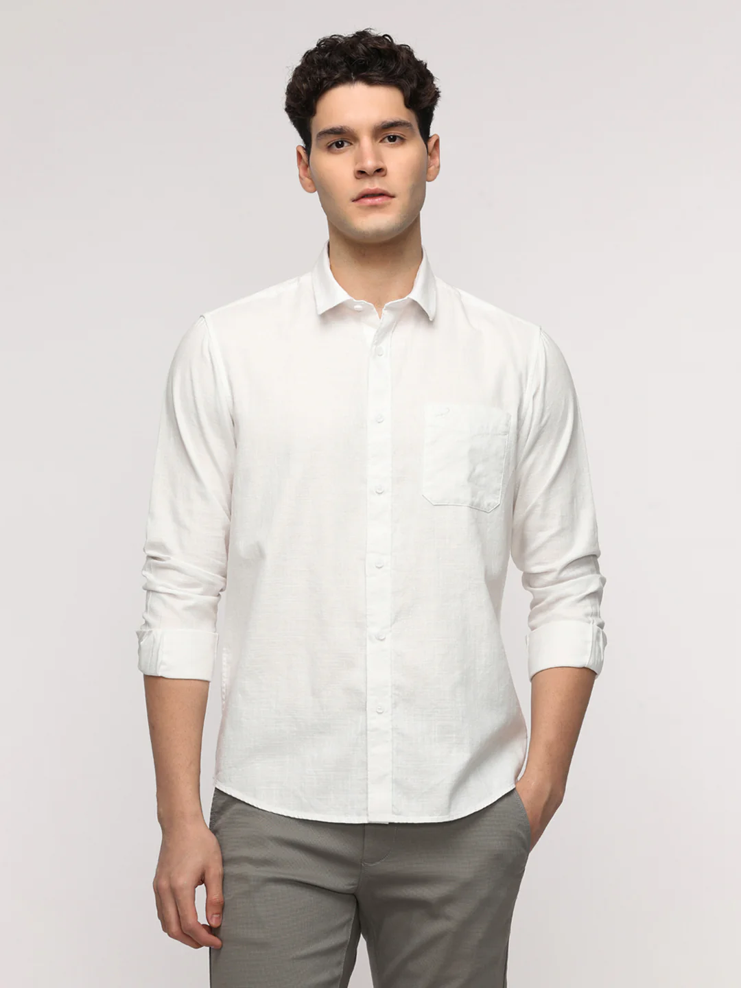 White Essential Solid Shirt
