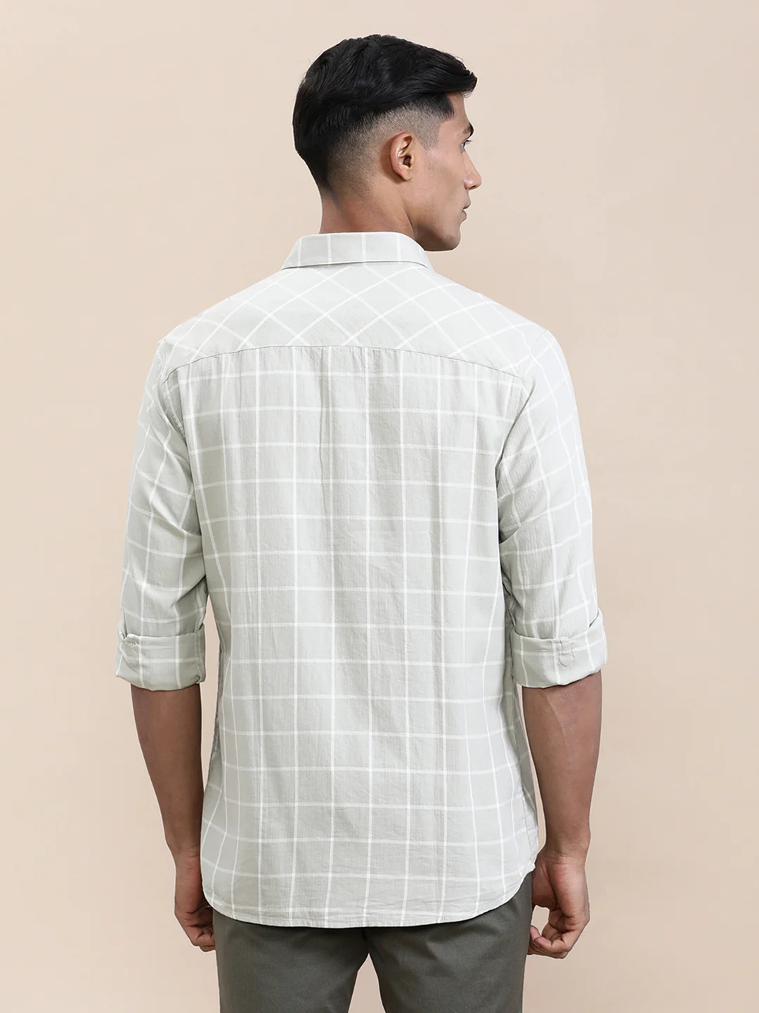 Grey Windowpane Lightweight Shirt