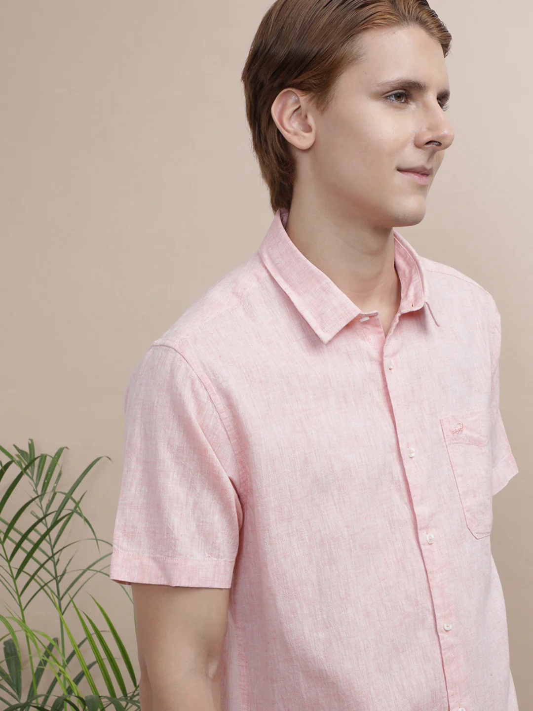 Solid Orange Half Sleeve Casual Shirt