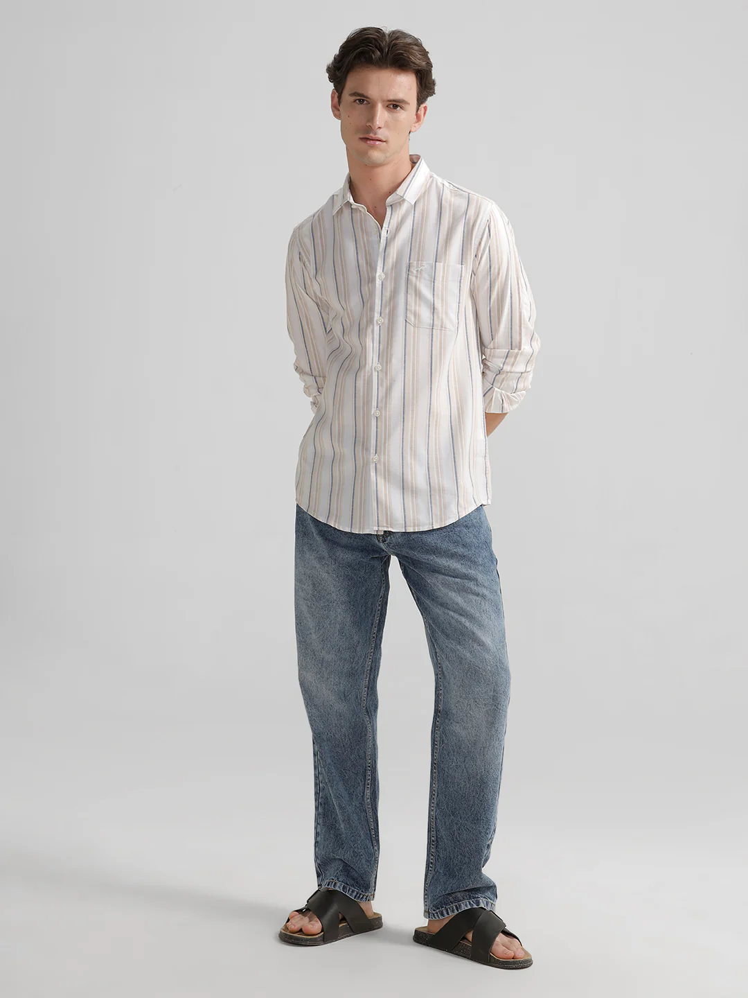 Multi Blend Natural Stripe Shirt
