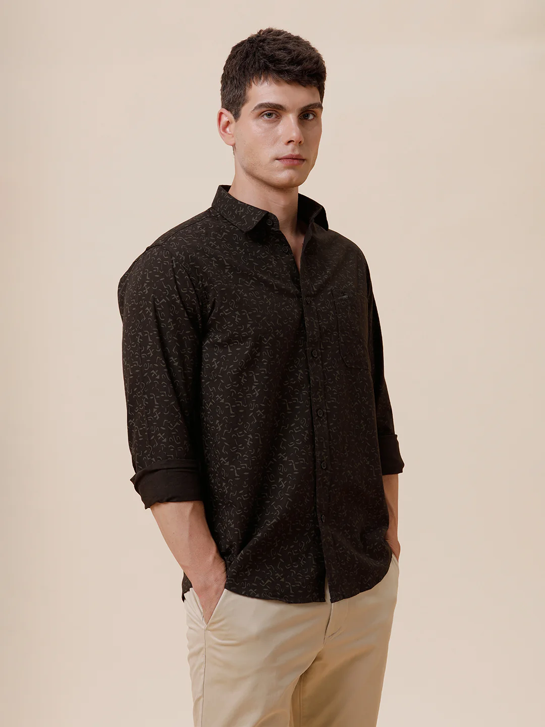 Cotton Printed Green Shirt