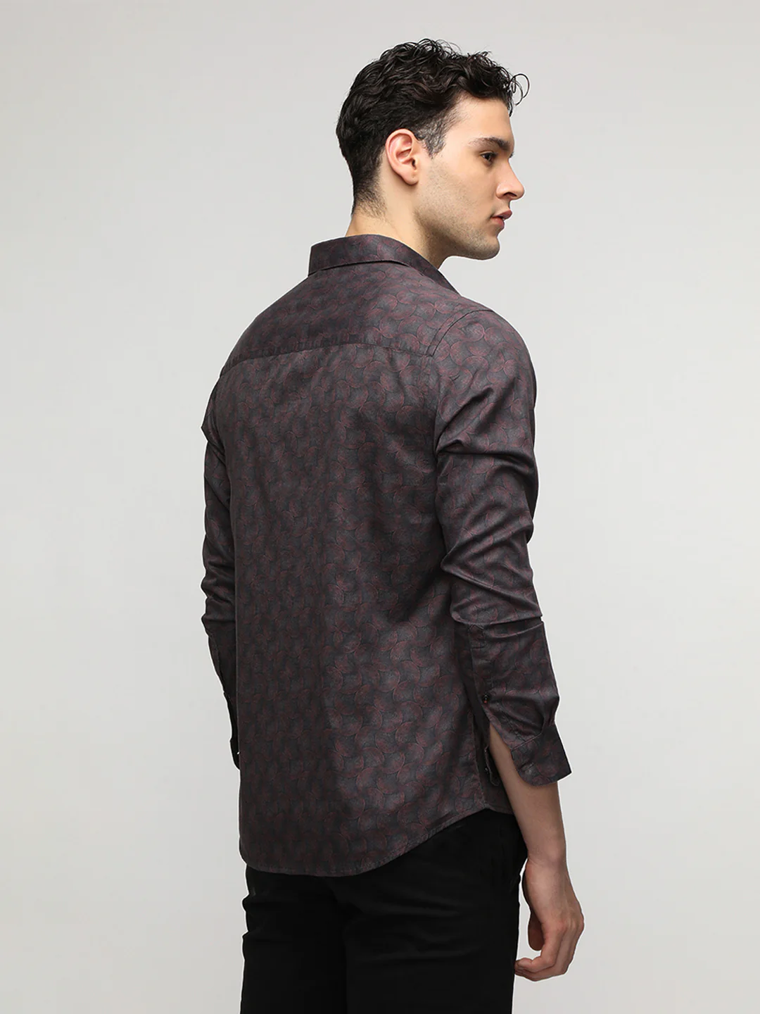 Rust Groovy Textured Premium Printed Shirt
