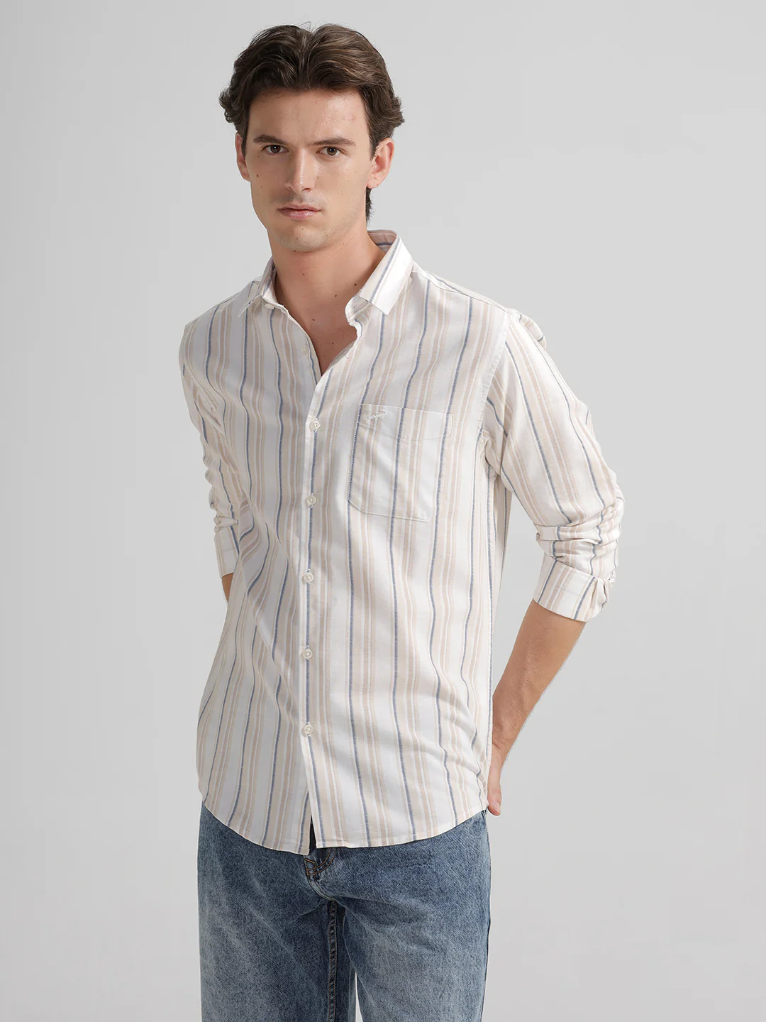 Multi Blend Natural Stripe Shirt