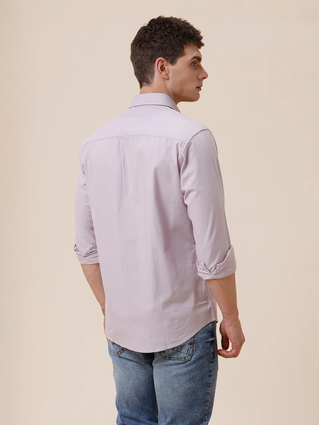 Cotton Stretch Oxford Purple Shirt