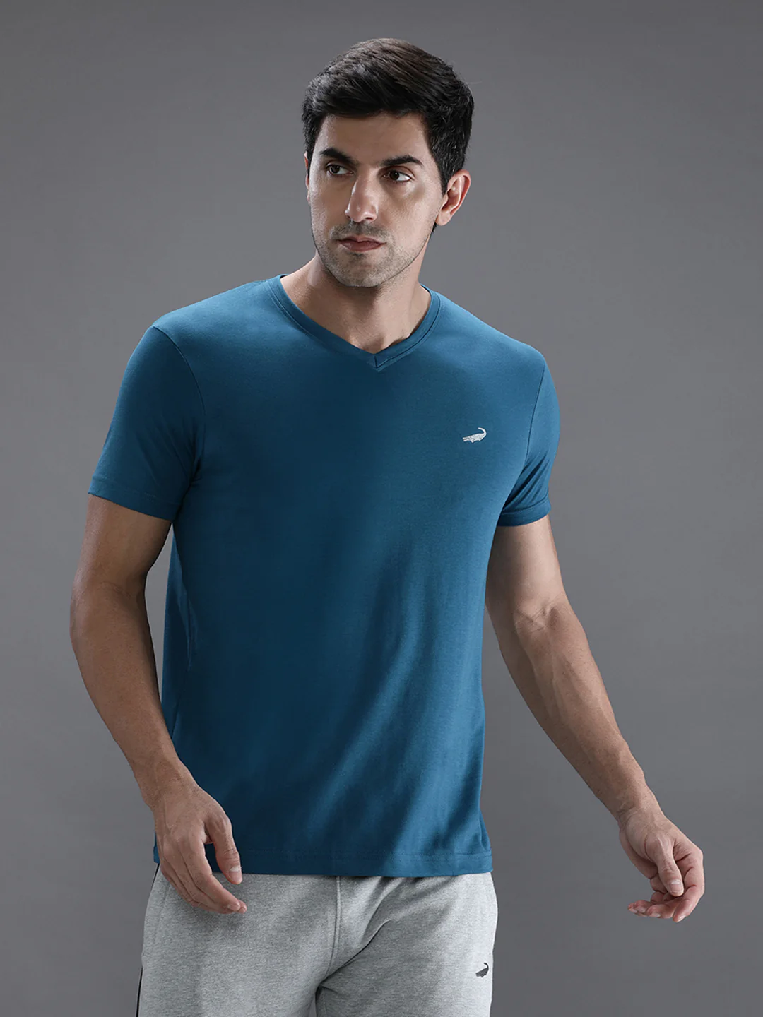 Teal Blue Solid T-Shirt