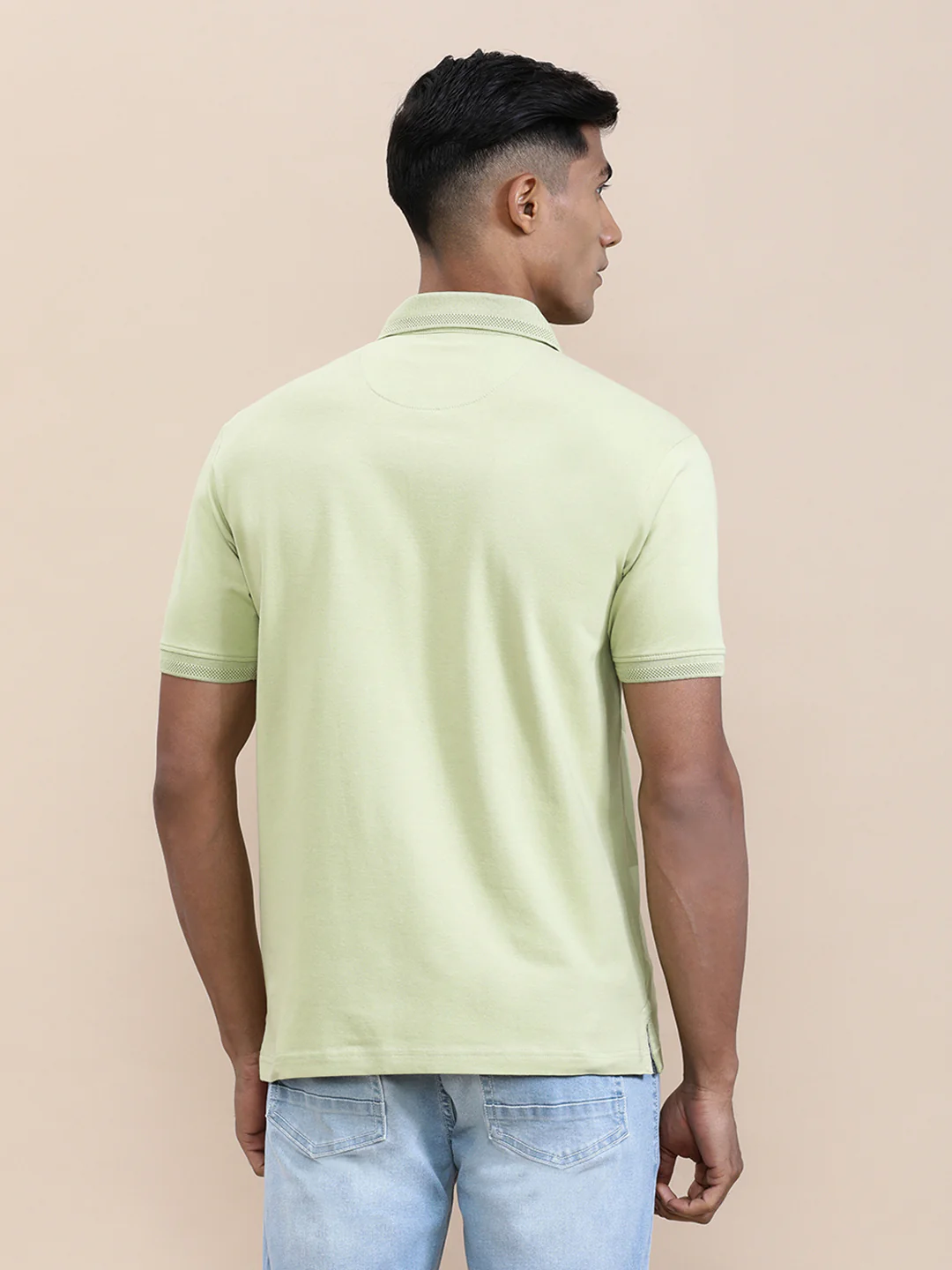 Slim Fit Green Solid Polo T-Shirt