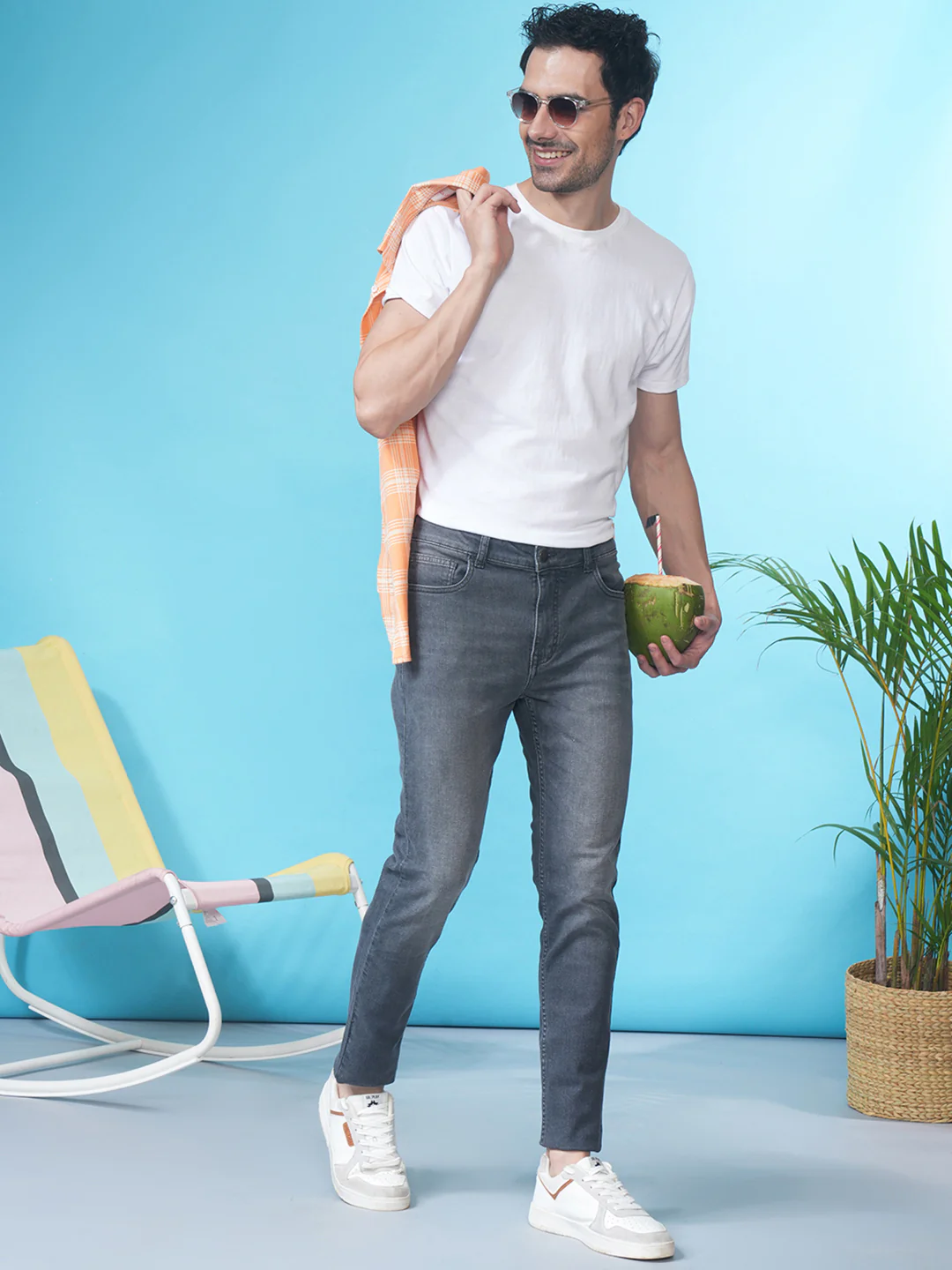 Twill Grey Slim Jeans