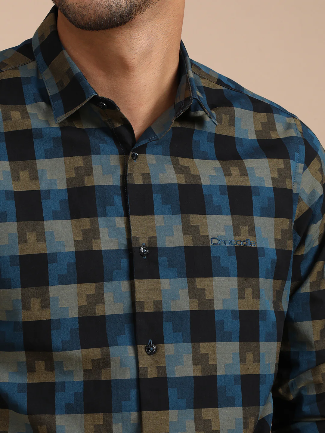 Checked Brown Full Sleeve Casual 100% Cotton Shirt
