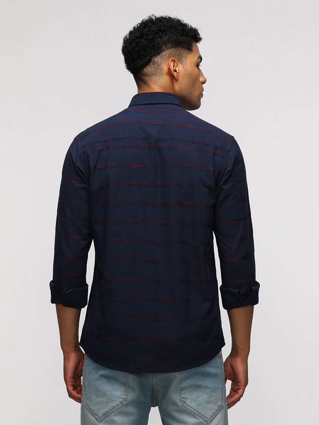 Comfort Fit Sport Navy Striped Shirt for Stylish Wear