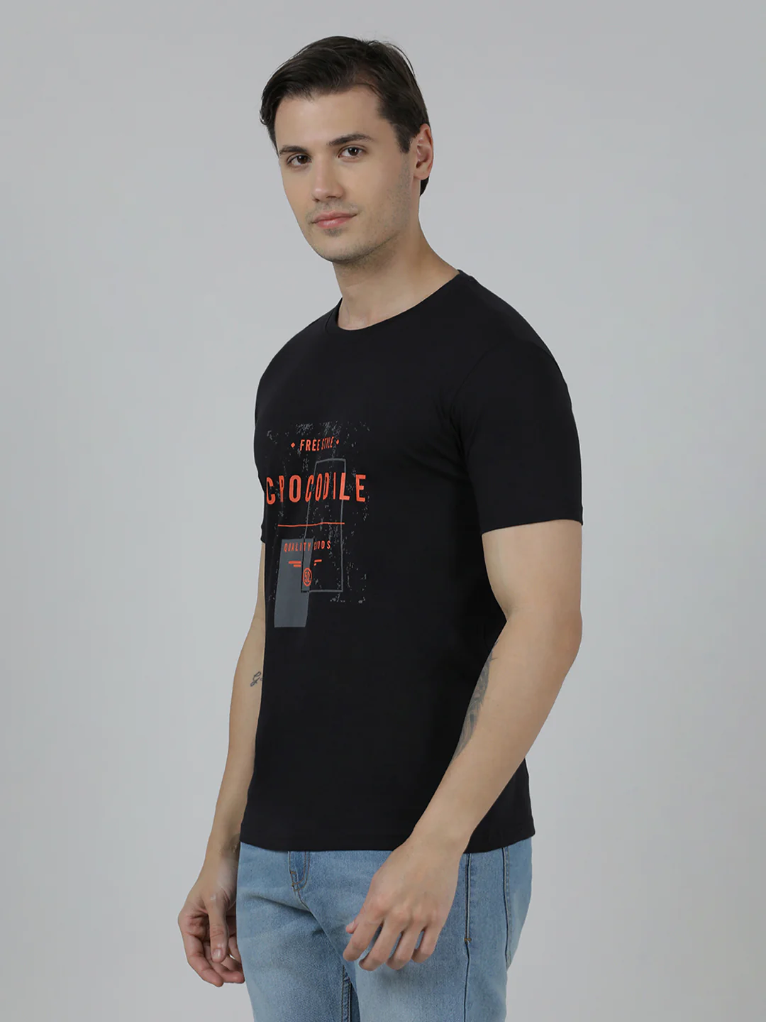 Typography Printed Pack Of 2 Slim Fit Cotton T-shirts