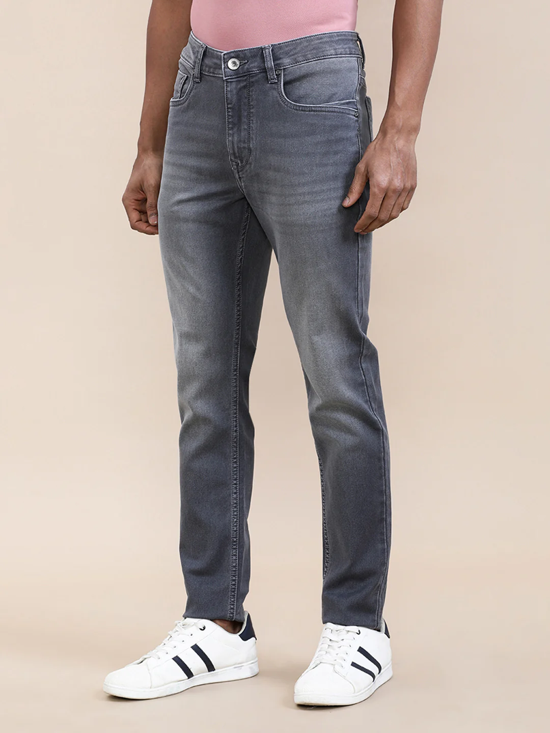 Sporty Knit Slim Tapered Jeans