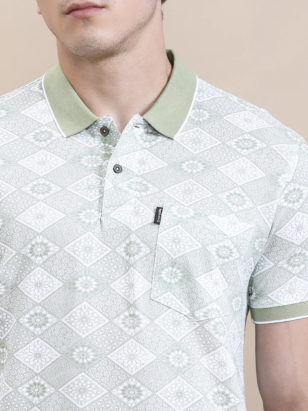 Slim Fit White AOP T-Shirt