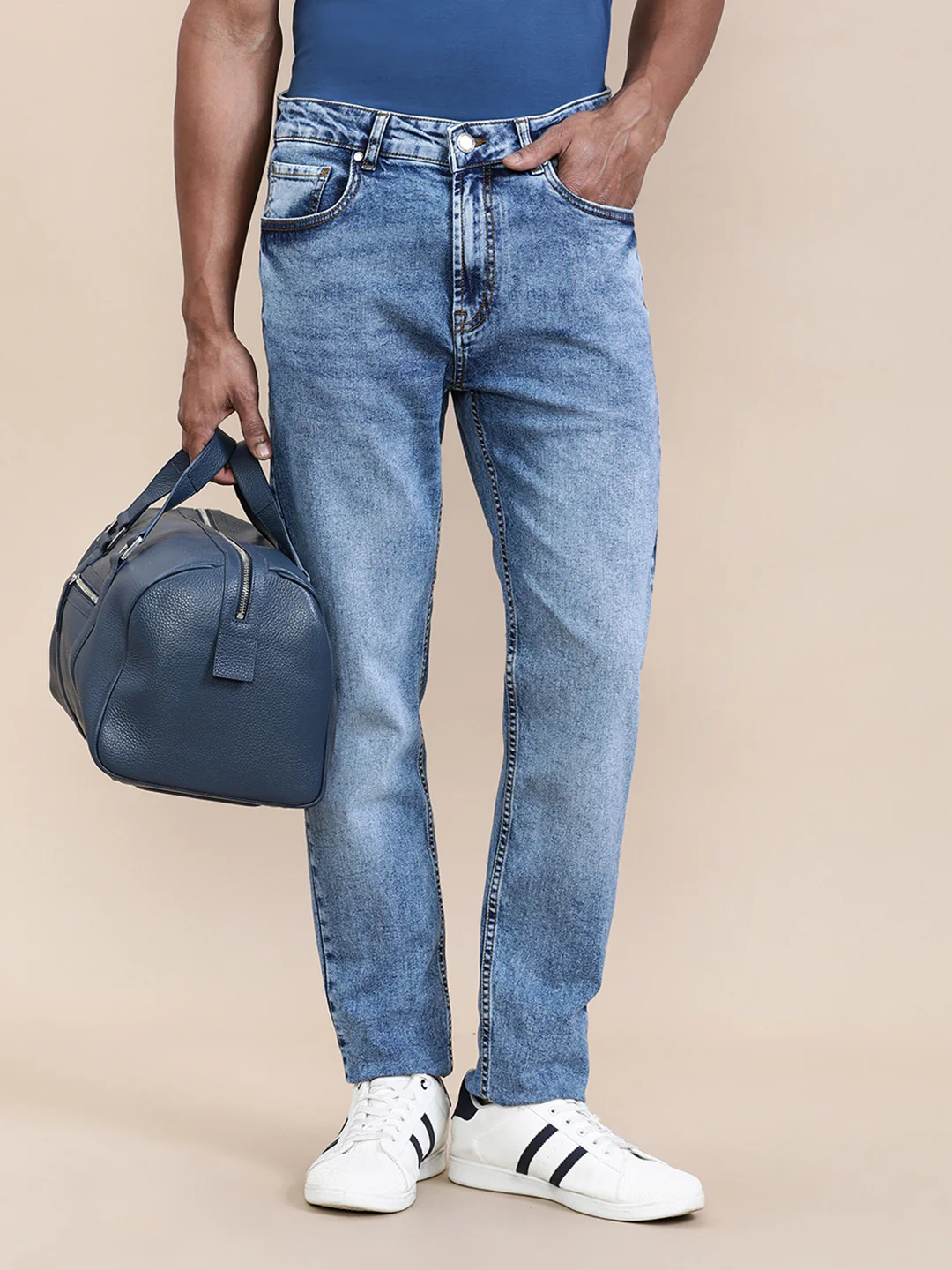 Stone Wash Soft Feel Slim Fit Jeans