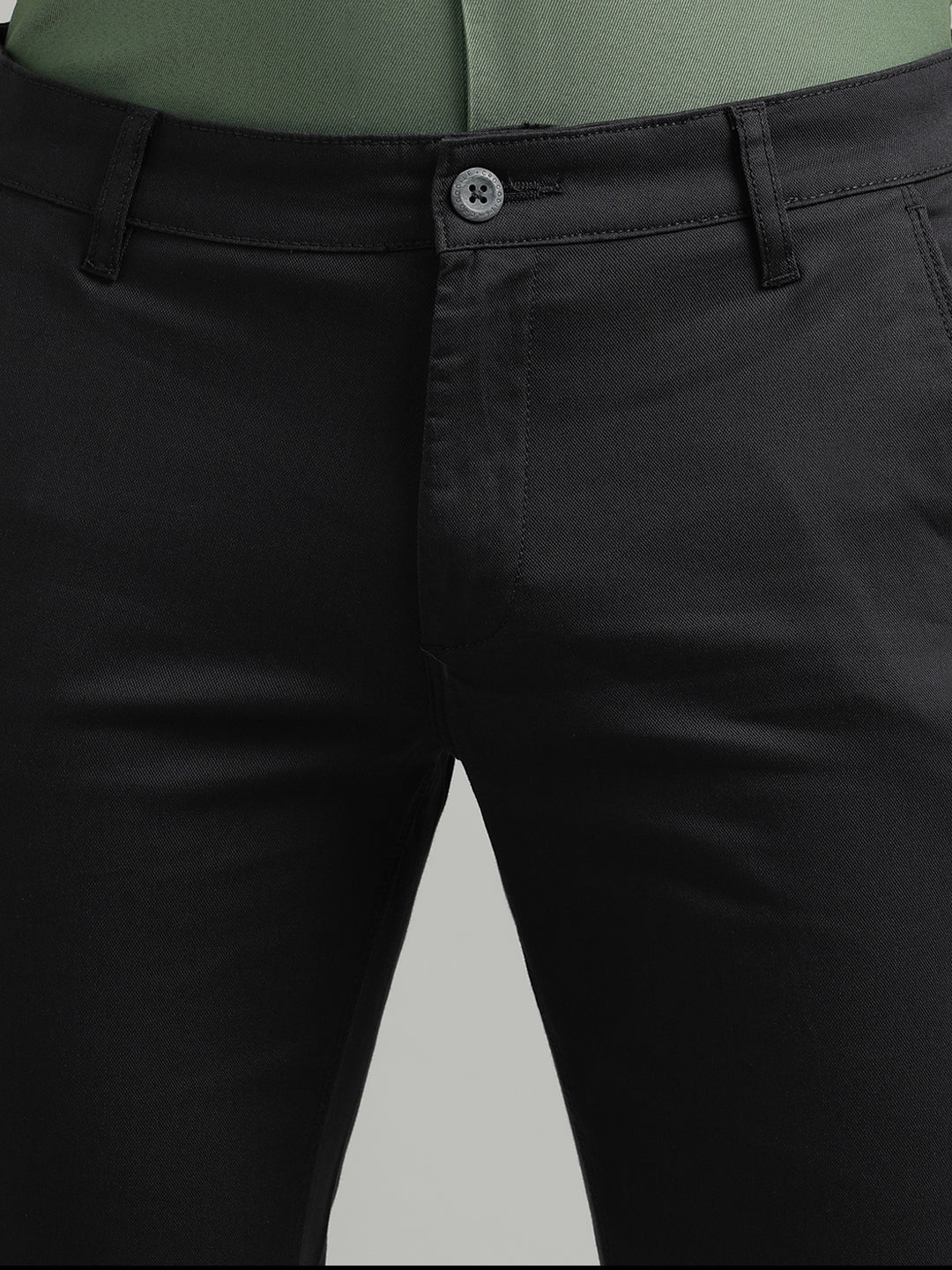 Solid Trim Fit Grey Trouser