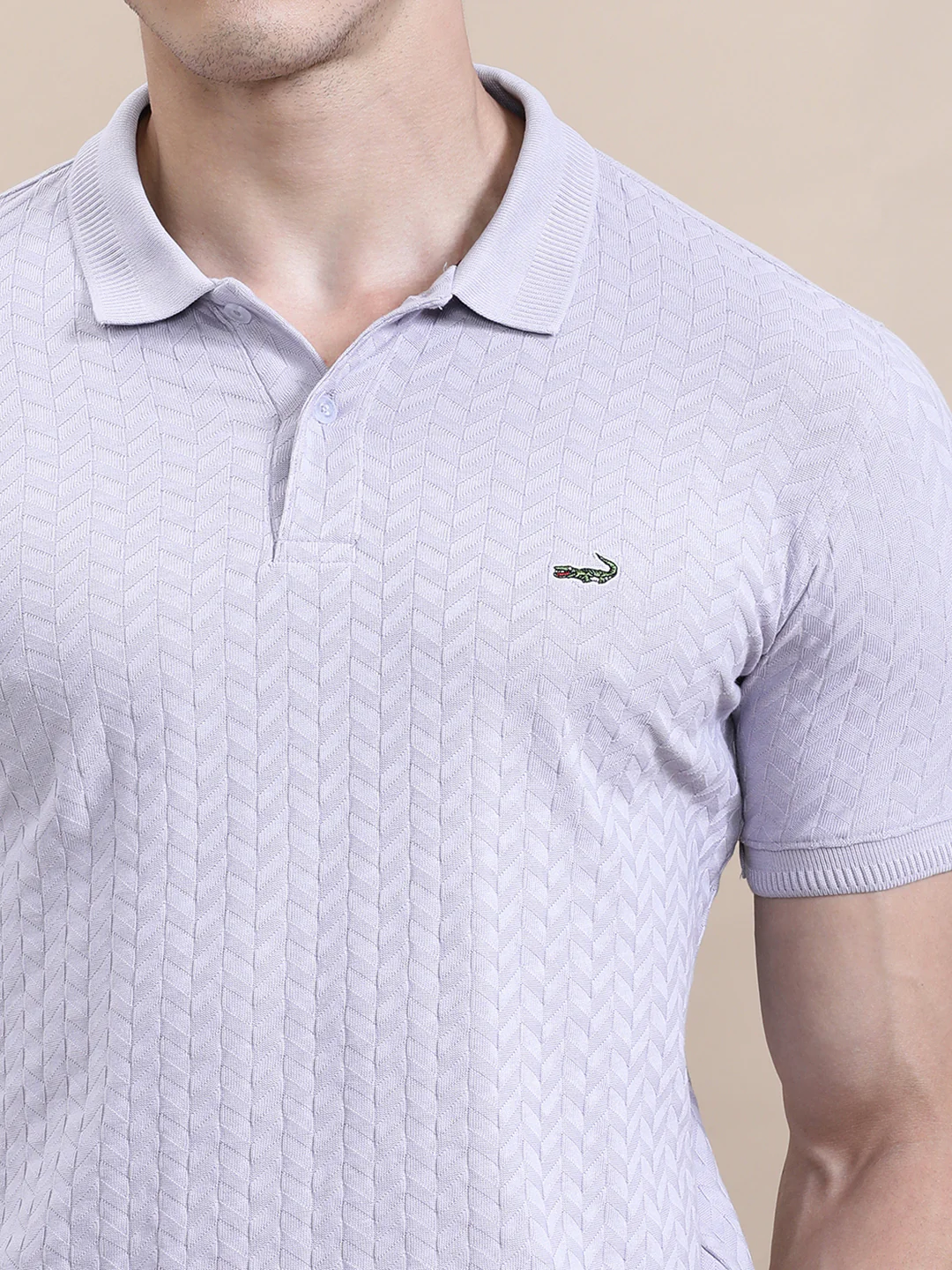 Slim Fit Purple Solid T-Shirt