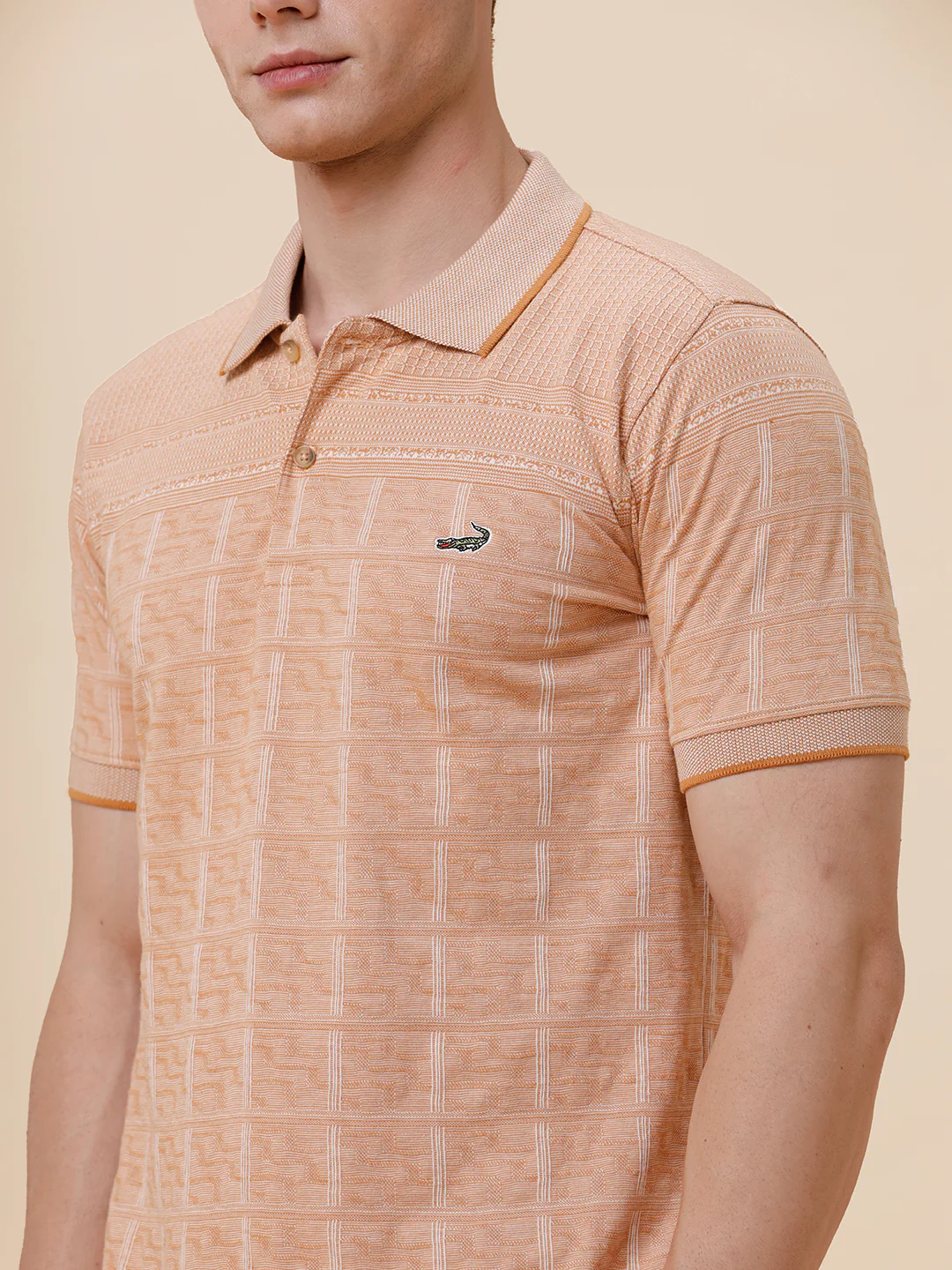 Stripe Half Sleeve Casual Polo T-Shirt