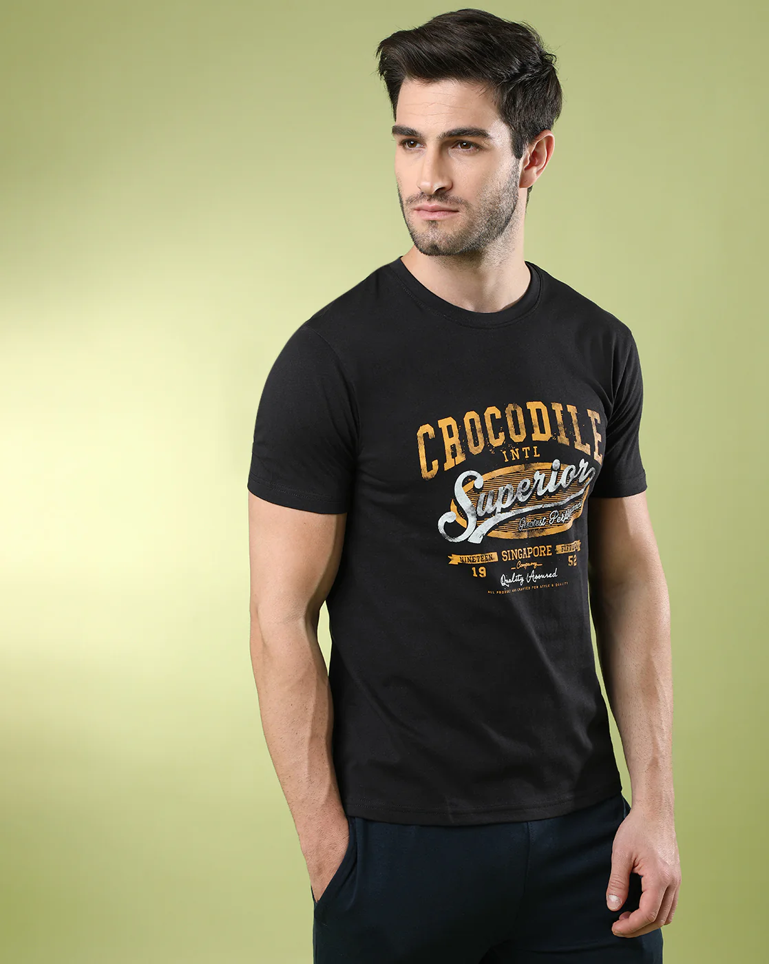 Pack Of 2 Typography Printed Slim Fit T-shirts