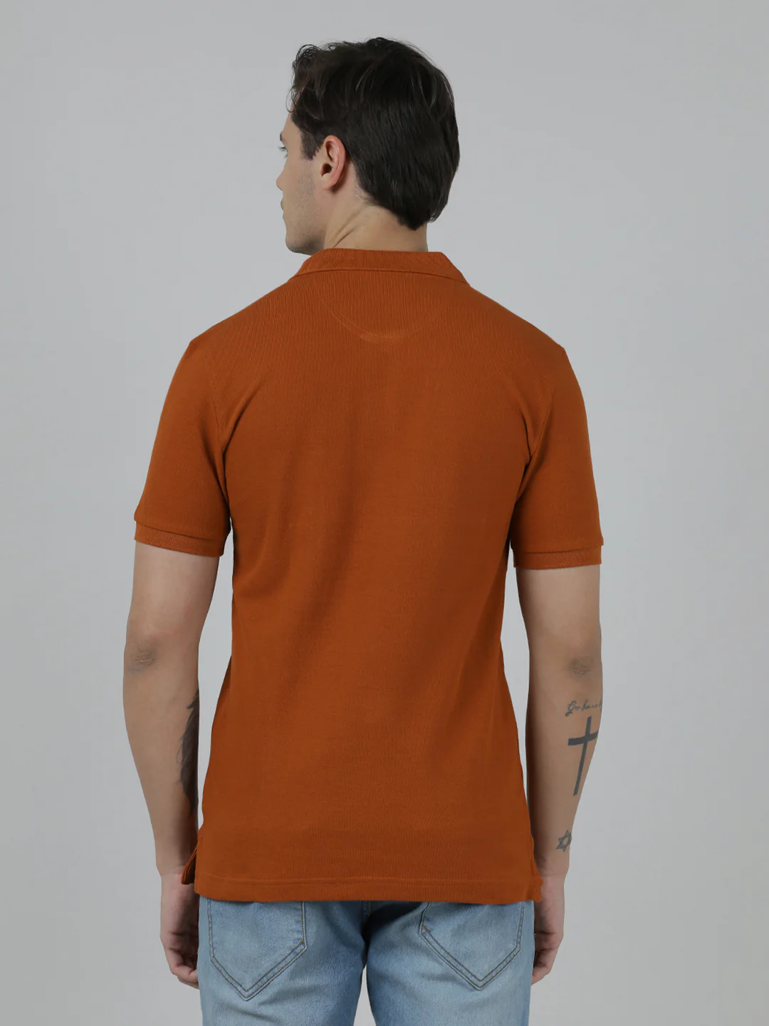 Solid Brown Slim Fit Polo T-Shirt with Pocket