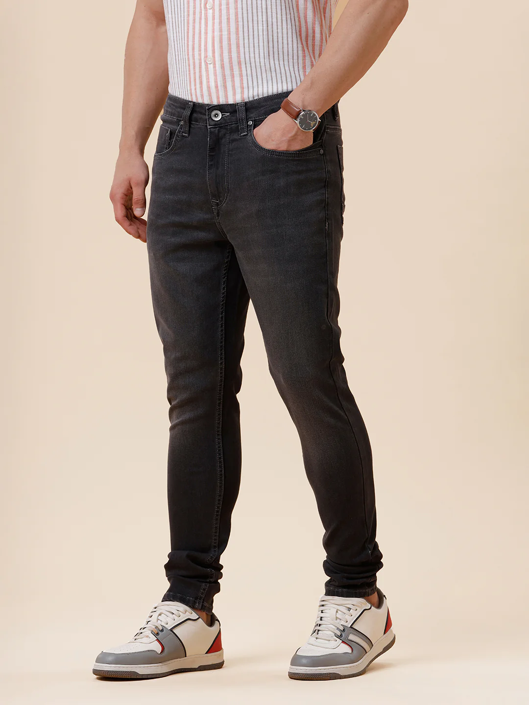 Dark Grey Washed Jeans